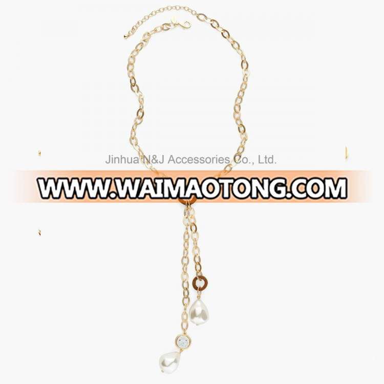 Fashion Women′s Chain Necklace & Pendant with Pearl Necklace